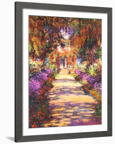 Il Viale del Gardino-Claude Monet-Framed Art Print