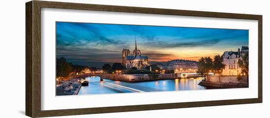 Ile De La Cite and Notre Dame at Sunset, Paris, France-null-Framed Photographic Print