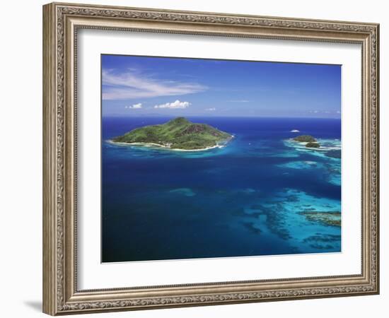 Ile Sainte Anne (St. Anne Island) in Blue Sea, Northeast Coast, Island of Mahe, Indian Ocean-Bruno Barbier-Framed Photographic Print