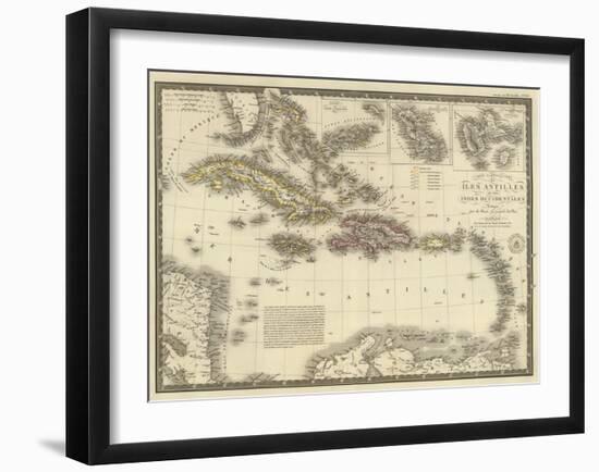 Iles Antilles ou des Indes Occidentales, c.1828-Adrien Hubert Brue-Framed Art Print