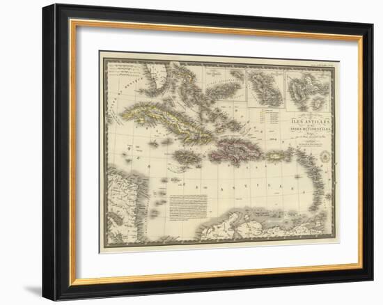 Iles Antilles ou des Indes Occidentales, c.1828-Adrien Hubert Brue-Framed Art Print