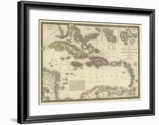 Iles Antilles ou des Indes Occidentales, c.1828-Adrien Hubert Brue-Framed Art Print