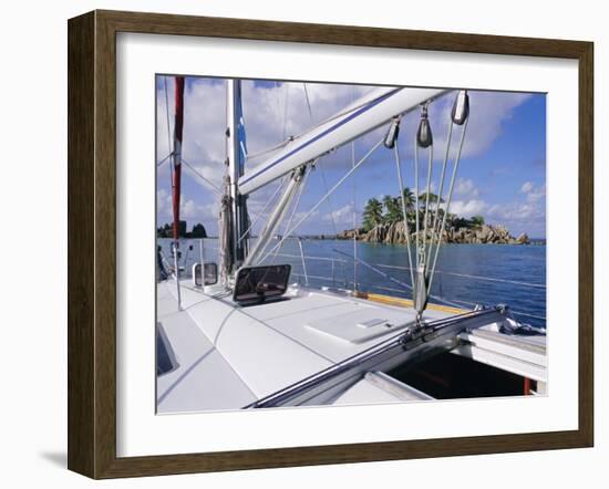 Ilet Saint Pierre (St. Pierre Islet) from Boat, Anse Volbert, Island of Praslin, Seychelles-Bruno Barbier-Framed Photographic Print