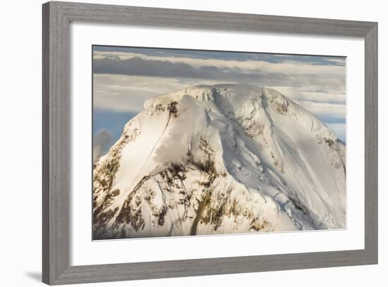 Iliamna Volcano Rising Up in Aleutian Mountain Range of Alaska-Sheila Haddad-Framed Photographic Print