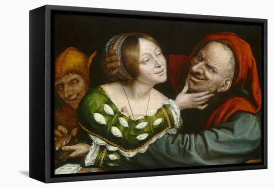 Ill-Matched Lovers, 1520-25-Quentin Massys-Framed Stretched Canvas