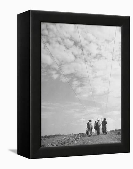 Illegal Immigrants from Mexico Following Power Lines North Into Us-Loomis Dean-Framed Premier Image Canvas