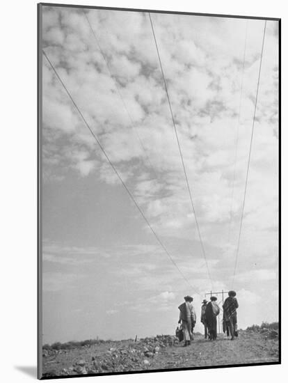 Illegal Immigrants from Mexico Following Power Lines North Into Us-Loomis Dean-Mounted Photographic Print