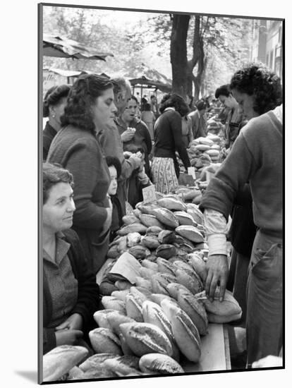 Illegal White Bread For Sale in Black Market-Alfred Eisenstaedt-Mounted Photographic Print