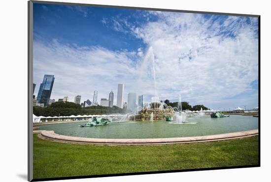 Illinois, Chicago, Grant Park, Buckingham Fountain and Loop Skyline Background-Bernard Friel-Mounted Photographic Print