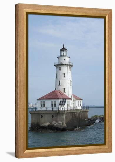 Illinois, Chicago. Lake Michigan, Chicago Harbor Light-Cindy Miller Hopkins-Framed Premier Image Canvas