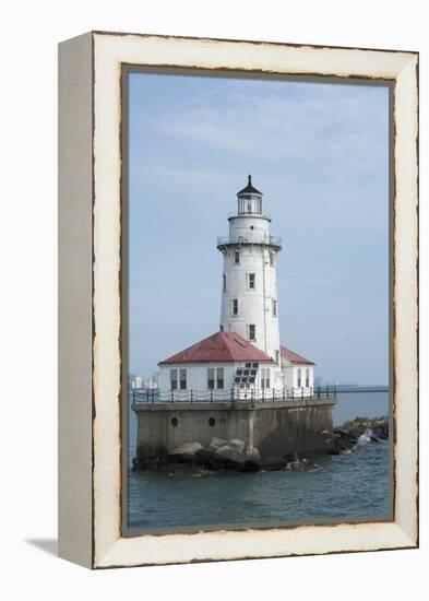 Illinois, Chicago. Lake Michigan, Chicago Harbor Light-Cindy Miller Hopkins-Framed Premier Image Canvas