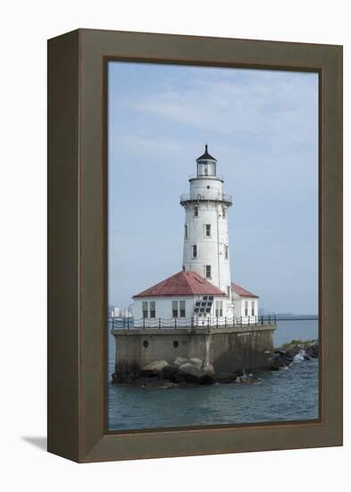 Illinois, Chicago. Lake Michigan, Chicago Harbor Light-Cindy Miller Hopkins-Framed Premier Image Canvas