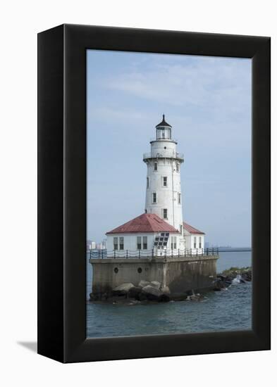 Illinois, Chicago. Lake Michigan, Chicago Harbor Light-Cindy Miller Hopkins-Framed Premier Image Canvas