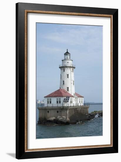 Illinois, Chicago. Lake Michigan, Chicago Harbor Light-Cindy Miller Hopkins-Framed Photographic Print