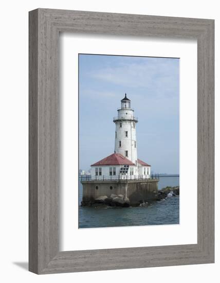 Illinois, Chicago. Lake Michigan, Chicago Harbor Light-Cindy Miller Hopkins-Framed Photographic Print