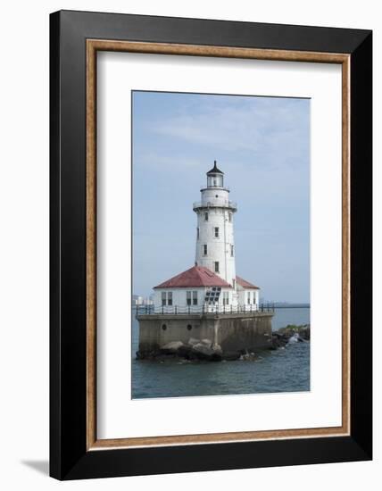 Illinois, Chicago. Lake Michigan, Chicago Harbor Light-Cindy Miller Hopkins-Framed Photographic Print