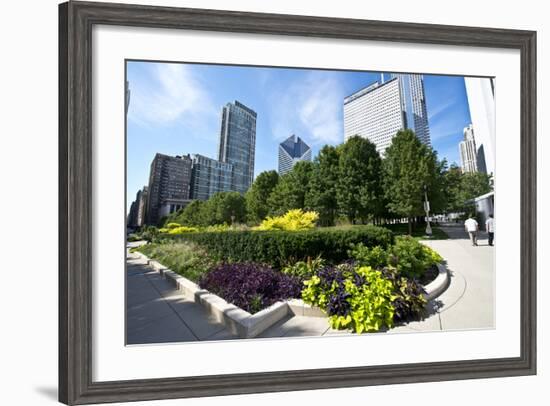 Illinois, Chicago, Millennium Park, Chase Promenade-Bernard Friel-Framed Photographic Print