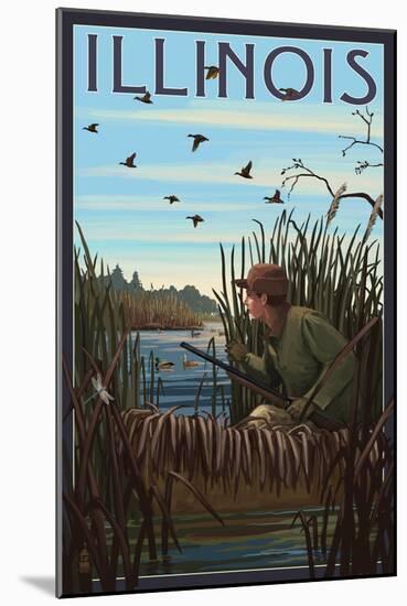 Illinois - Hunter and Lake-Lantern Press-Mounted Art Print