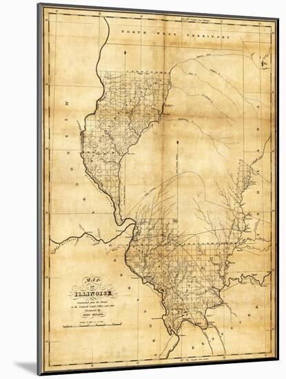 Illinois - Panoramic Map-Lantern Press-Mounted Art Print