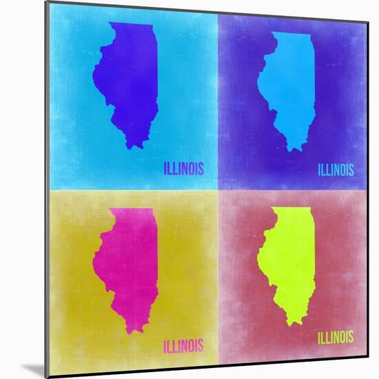 Illinois Pop Art Map 2-NaxArt-Mounted Art Print