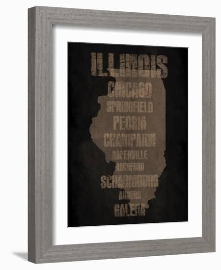 Illinois Silo-Jace Grey-Framed Art Print