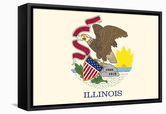 Illinois State Flag-Lantern Press-Framed Stretched Canvas