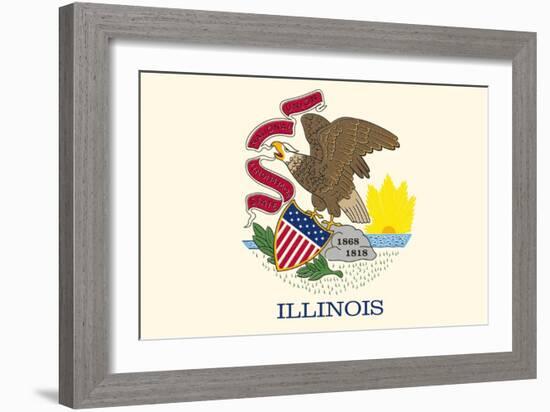 Illinois State Flag-Lantern Press-Framed Art Print