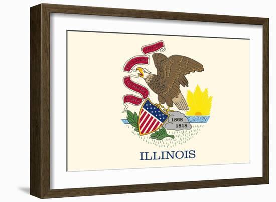 Illinois State Flag-Lantern Press-Framed Art Print