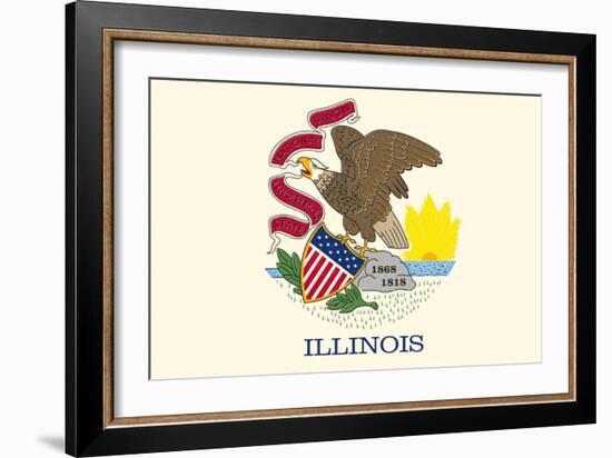 Illinois State Flag-Lantern Press-Framed Art Print