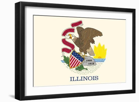 Illinois State Flag-Lantern Press-Framed Art Print