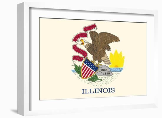 Illinois State Flag-Lantern Press-Framed Art Print