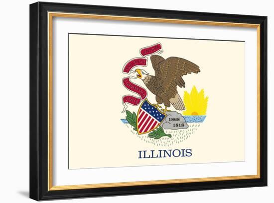 Illinois State Flag-Lantern Press-Framed Art Print