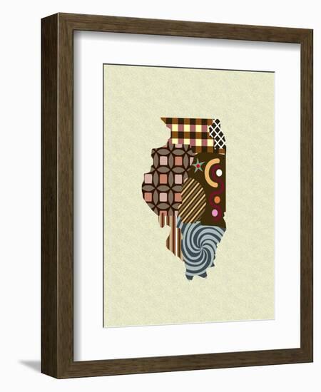 Illinois State Map-Lanre Adefioye-Framed Giclee Print