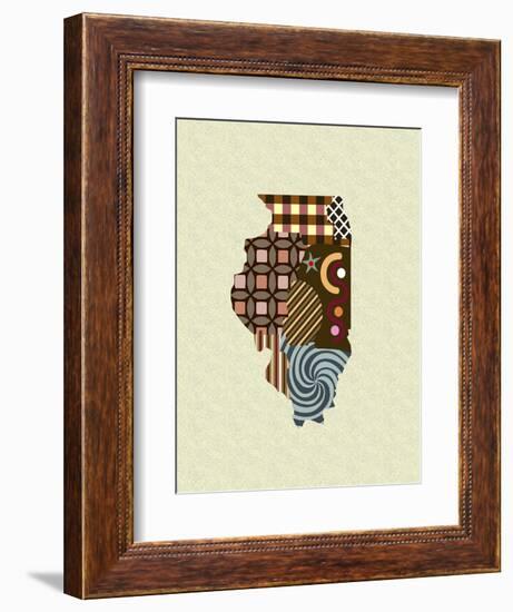 Illinois State Map-Lanre Adefioye-Framed Giclee Print