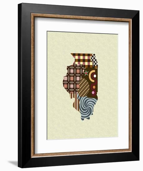 Illinois State Map-Lanre Adefioye-Framed Giclee Print