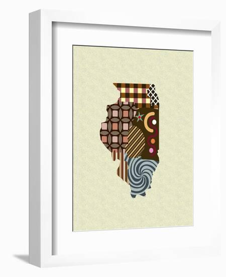 Illinois State Map-Lanre Adefioye-Framed Giclee Print