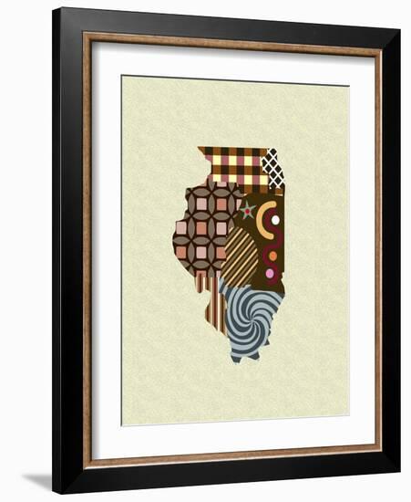 Illinois State Map-Lanre Adefioye-Framed Giclee Print