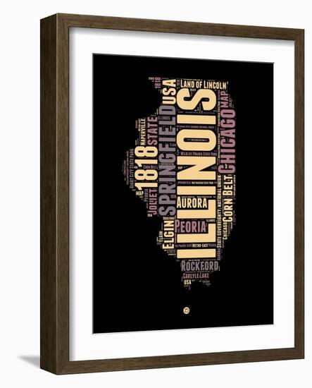 Illinois Word Cloud 1-NaxArt-Framed Art Print