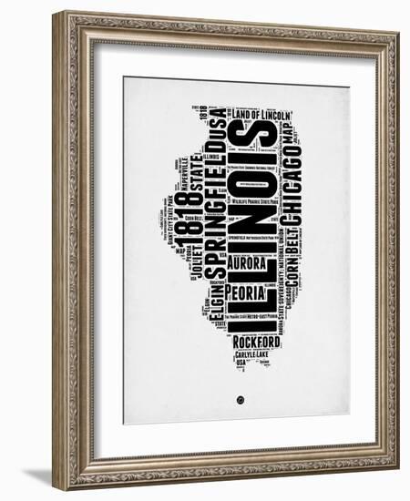 Illinois Word Cloud 2-NaxArt-Framed Art Print