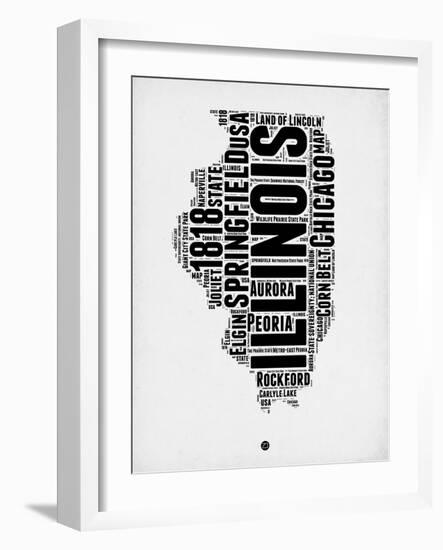 Illinois Word Cloud 2-NaxArt-Framed Art Print