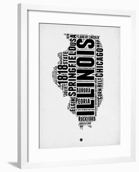 Illinois Word Cloud 2-NaxArt-Framed Art Print