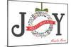 Illiopolis, Illinois - Joyful Holiday Greetings (white background)-Lantern Press-Mounted Art Print