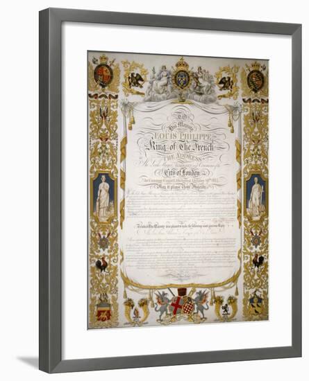 Illuminated Address from the Corporation of London to Louis Philippe of France, 1844-H Dowse-Framed Giclee Print