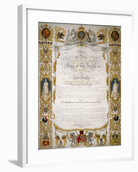 Illuminated Address from the Corporation of London to Louis Philippe of France, 1844-H Dowse-Framed Giclee Print