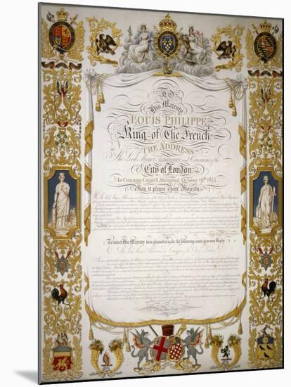 Illuminated Address from the Corporation of London to Louis Philippe of France, 1844-H Dowse-Mounted Giclee Print