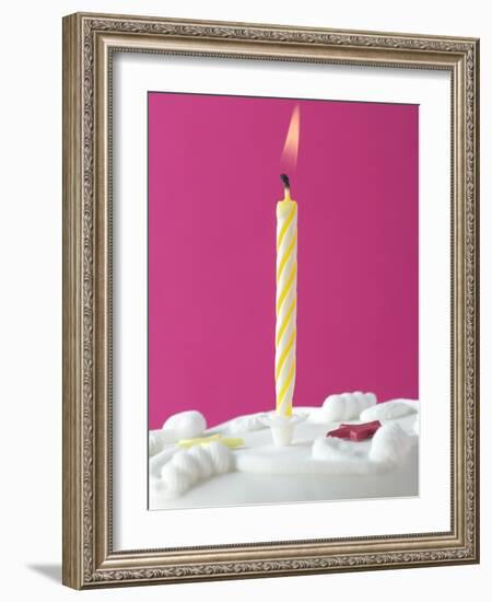 Illuminated Birthday Candle-null-Framed Photographic Print