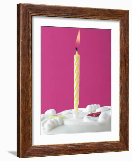 Illuminated Birthday Candle-null-Framed Photographic Print