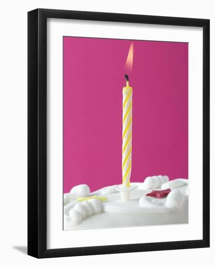 Illuminated Birthday Candle-null-Framed Photographic Print