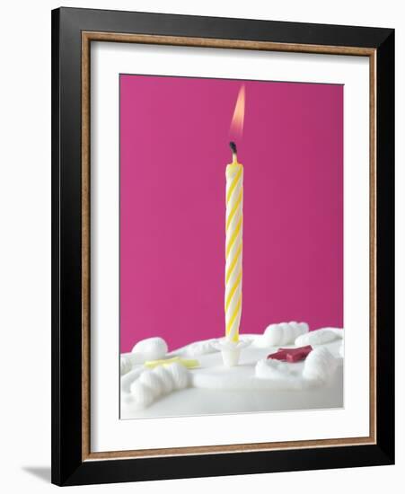 Illuminated Birthday Candle-null-Framed Photographic Print