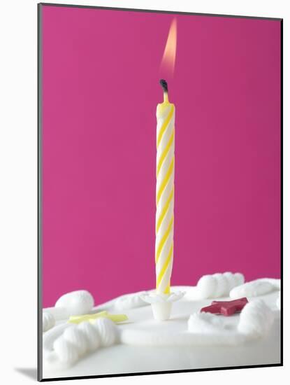Illuminated Birthday Candle-null-Mounted Photographic Print